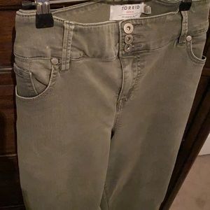 Torrid size 22 olive green jeans